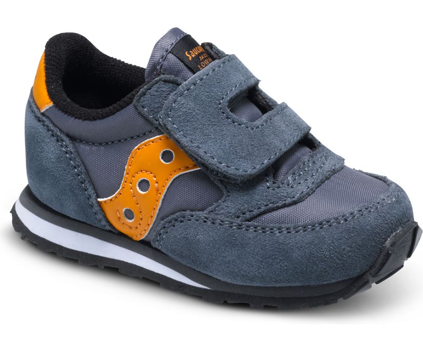 Kids\' Saucony Baby Jazz Hook & Loop Sneakers Grey / Orange | Singapore 710ILHS